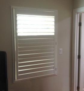 wood shutter in a utility room